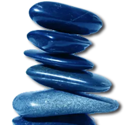 En gruppe blå steiner