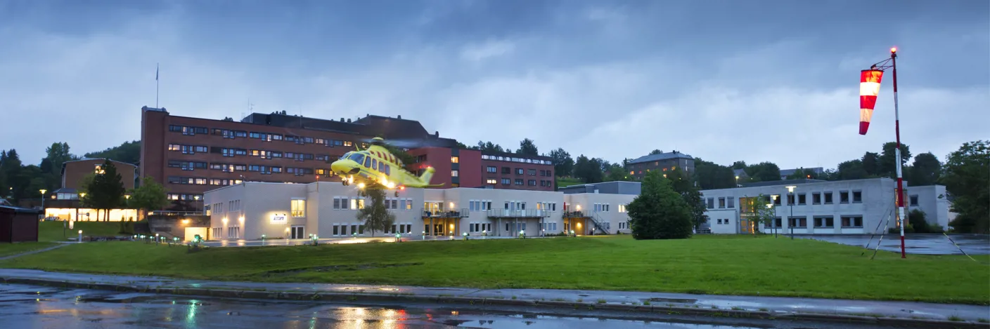 Bygningsfasaden til Sykehuset Namsos. Foto.